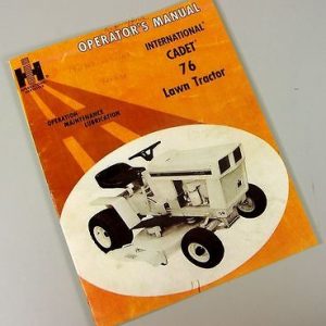 International Cub Cadet 76 Lawn Tractor Owners Operators Manual Maintenance