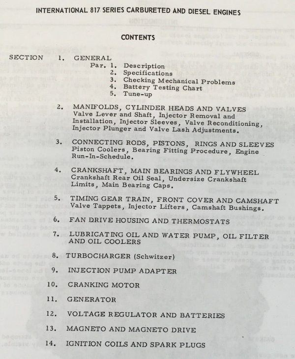 International 817 Diesel Engine Set For TD-30 TD-25 Series B Service Manual Shop - Image 4