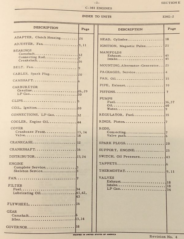 International 715 Combine Engine Only C-301 6 Cyl. Gas Service Parts Manual Set - Image 3