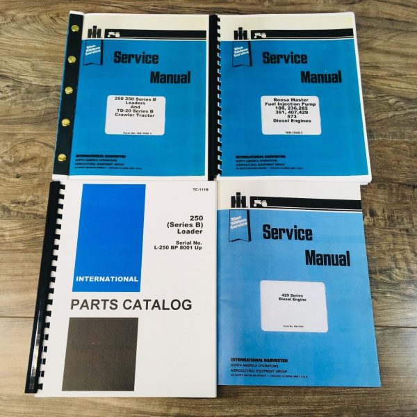 International 250 Series B 250B Crawler Loader Service Parts Manual Set 8001-UP