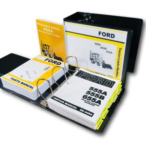 Ford 555A Tractor Loader Backhoe Service Parts Operators Manual Owners Shop Set