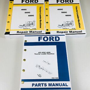 Ford 455C Tractor Loader Backhoe Service Repair Manual Parts Catalog Set