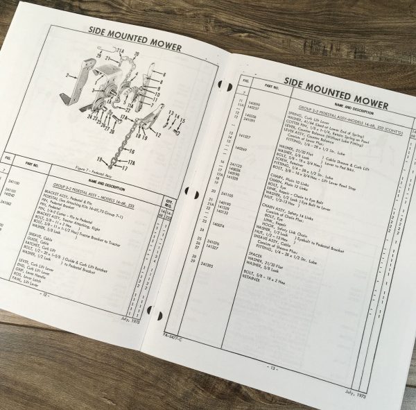 Ford 502 Series Side Mounted Mower Parts Manual Catalog Book Assembly Schematics - Image 6