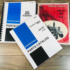 Farmall International 826 Tractor Parts Operators Manual Set Diesel Engine D358