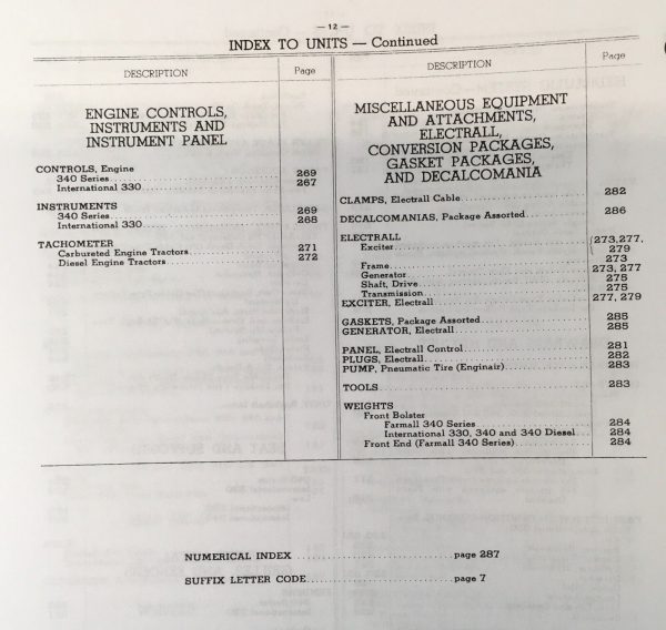 Farmall International 330 Tractor Parts Operators Manual Set Catalog Book - Image 7