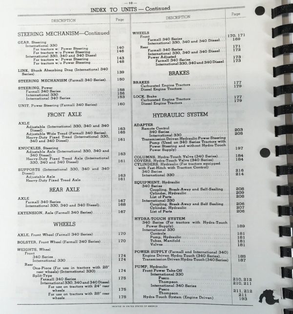 Farmall International 330 Tractor Parts Operators Manual Set Catalog Book - Image 5