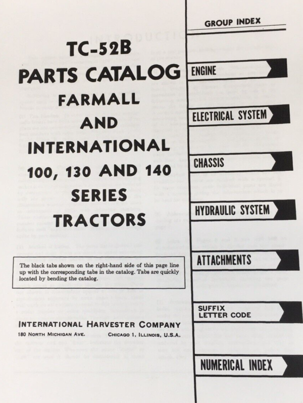 Farmall International 100 130 140 Tractor Service Manual Parts Catalog Shop Book - Image 3