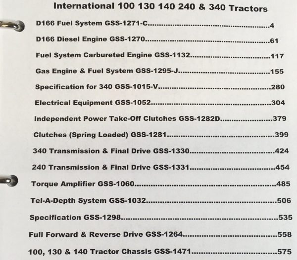 Farmall International 100 130 140 Tractor Service Manual Parts Catalog Shop Book - Image 2
