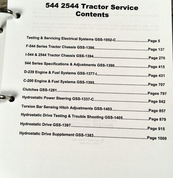 Farmall International 544 Tractor Service Parts Operators Manual Set Repair Shop - Image 6