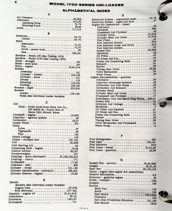 Case 1700 1737 1740 Uni Loader Skid Steer Service Parts Operators Manual Catalog - Image 3