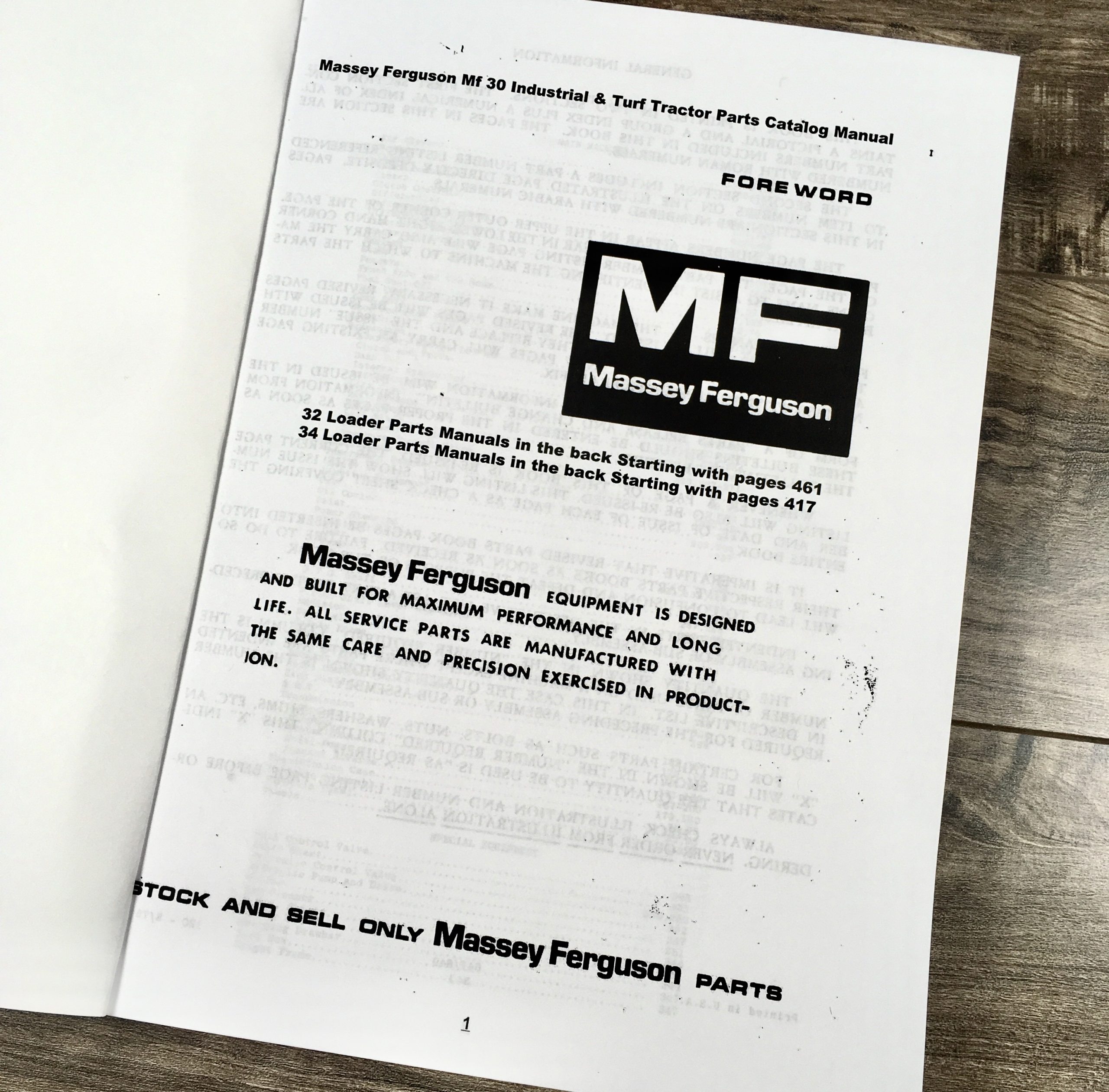 Massey Ferguson Mf 30 Industrial & Turf Tractor Parts Catalog Manual 1970-1976 - Image 2