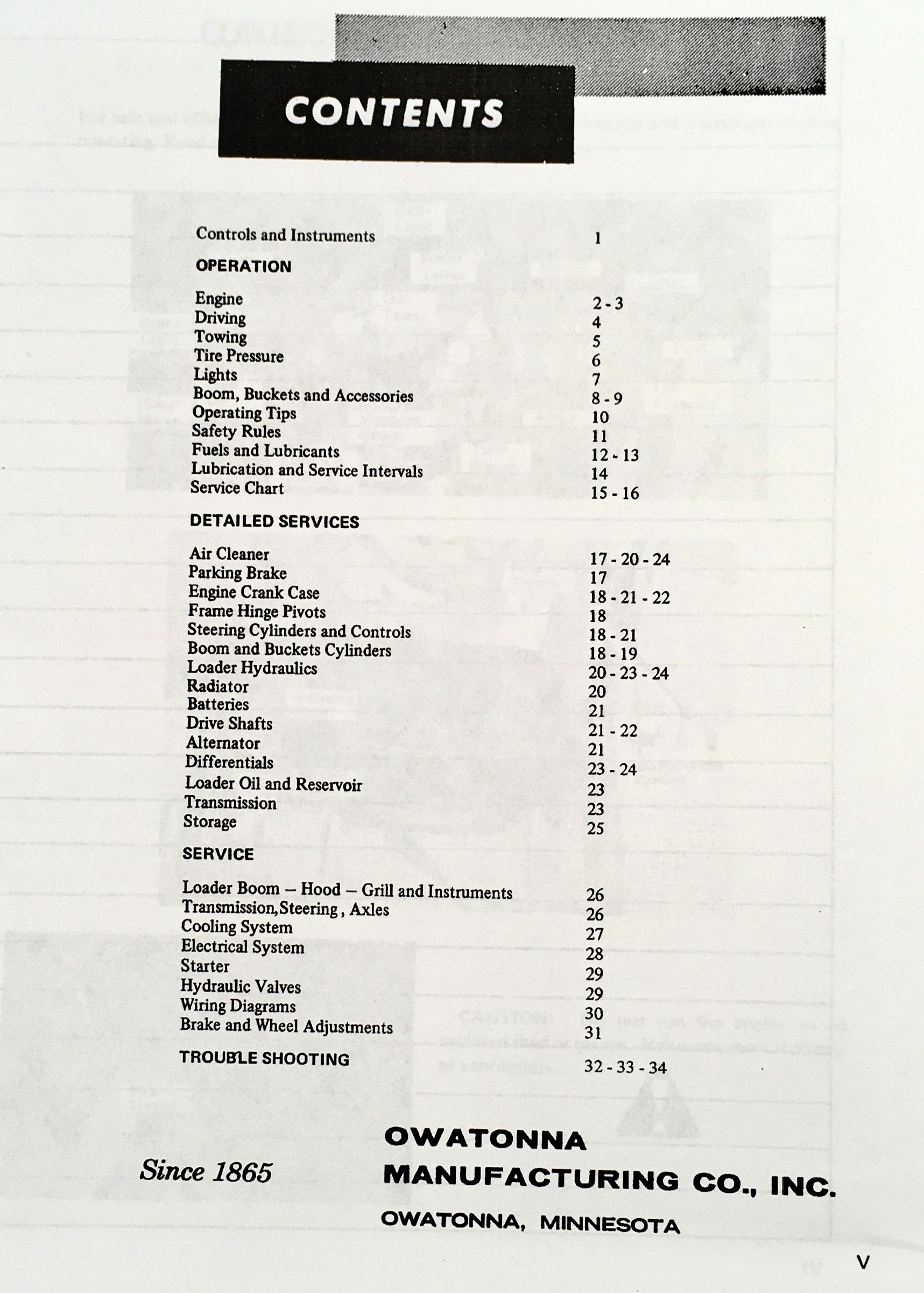Omc Mustang 880 Front-End Loader Om Operators Manual Owatonna Wheel Service - Image 4