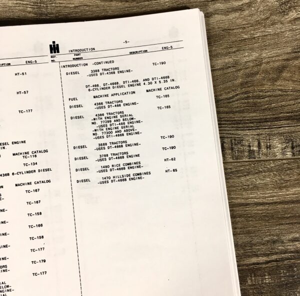 International 3588 3788 Tractor Service Parts Manual Complete Shop Set DT-466B - Image 8