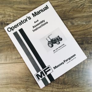 Massey Ferguson 230 Tractor Operators Owners Manual Book S/N Prior To 9A349200