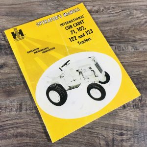 International Cub Cadet 71 102 122 123 Tractor Operators Owners Manual Ih