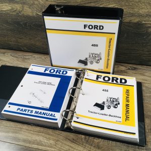 Ford 455 Tractor Loader Backhoe Service Repair Manual Parts Catalog Shop Set