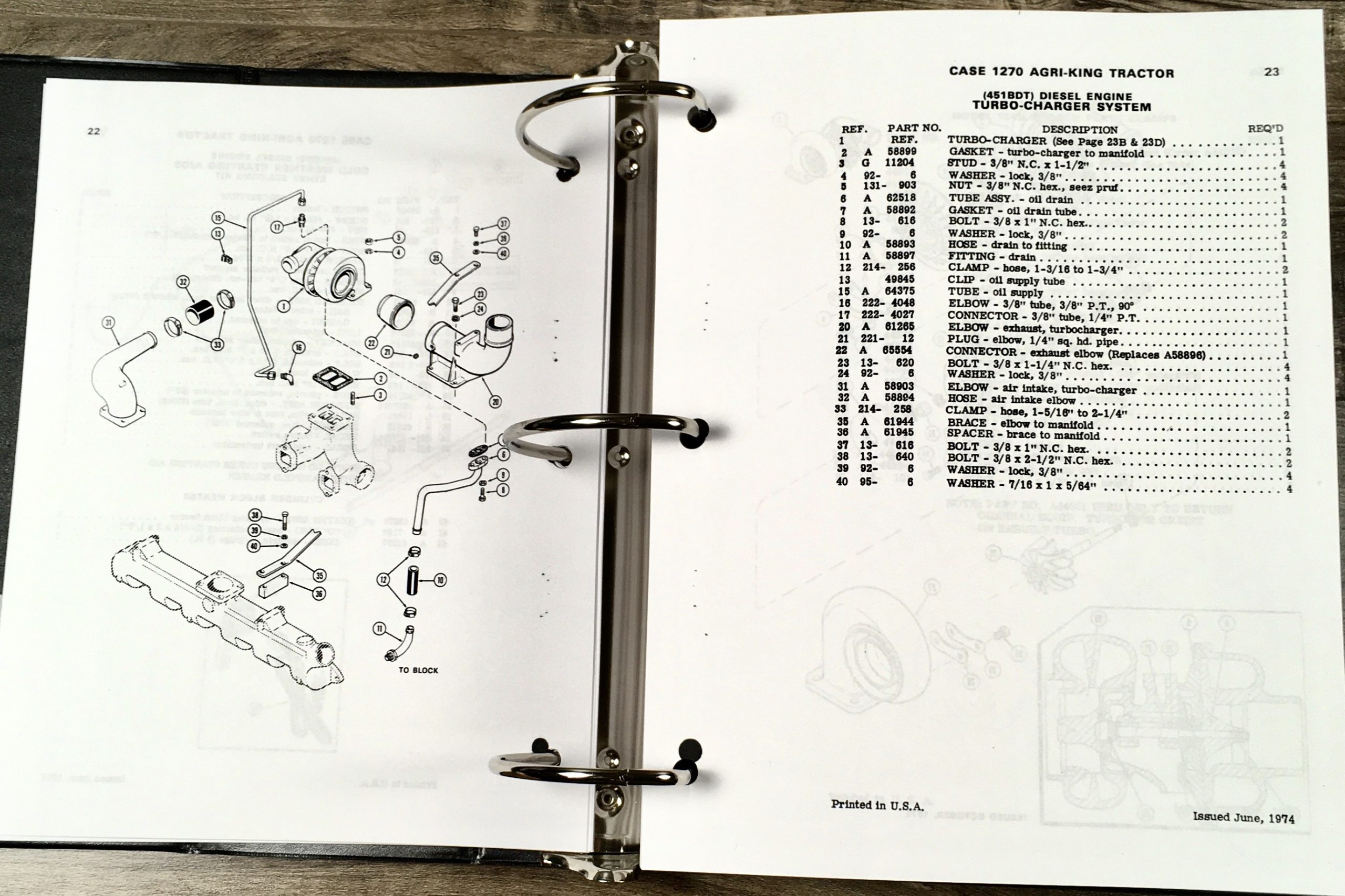 Case 1270 Tractor Service Parts Operators Manual Shop Set Book Prior to 8712001 - Image 29