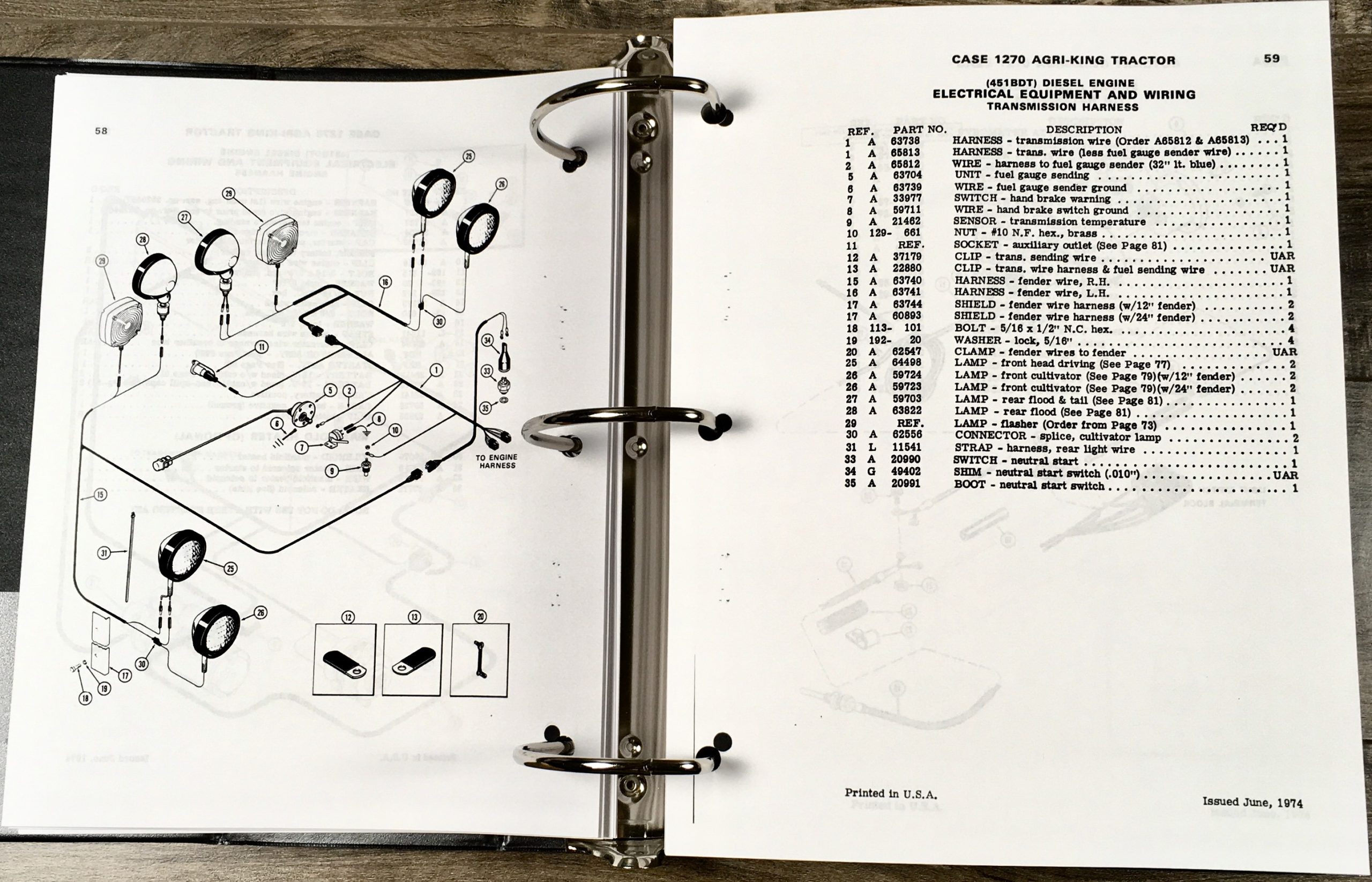 Case 1270 Tractor Service Parts Operators Manual Shop Set Book Prior to 8712001 - Image 27