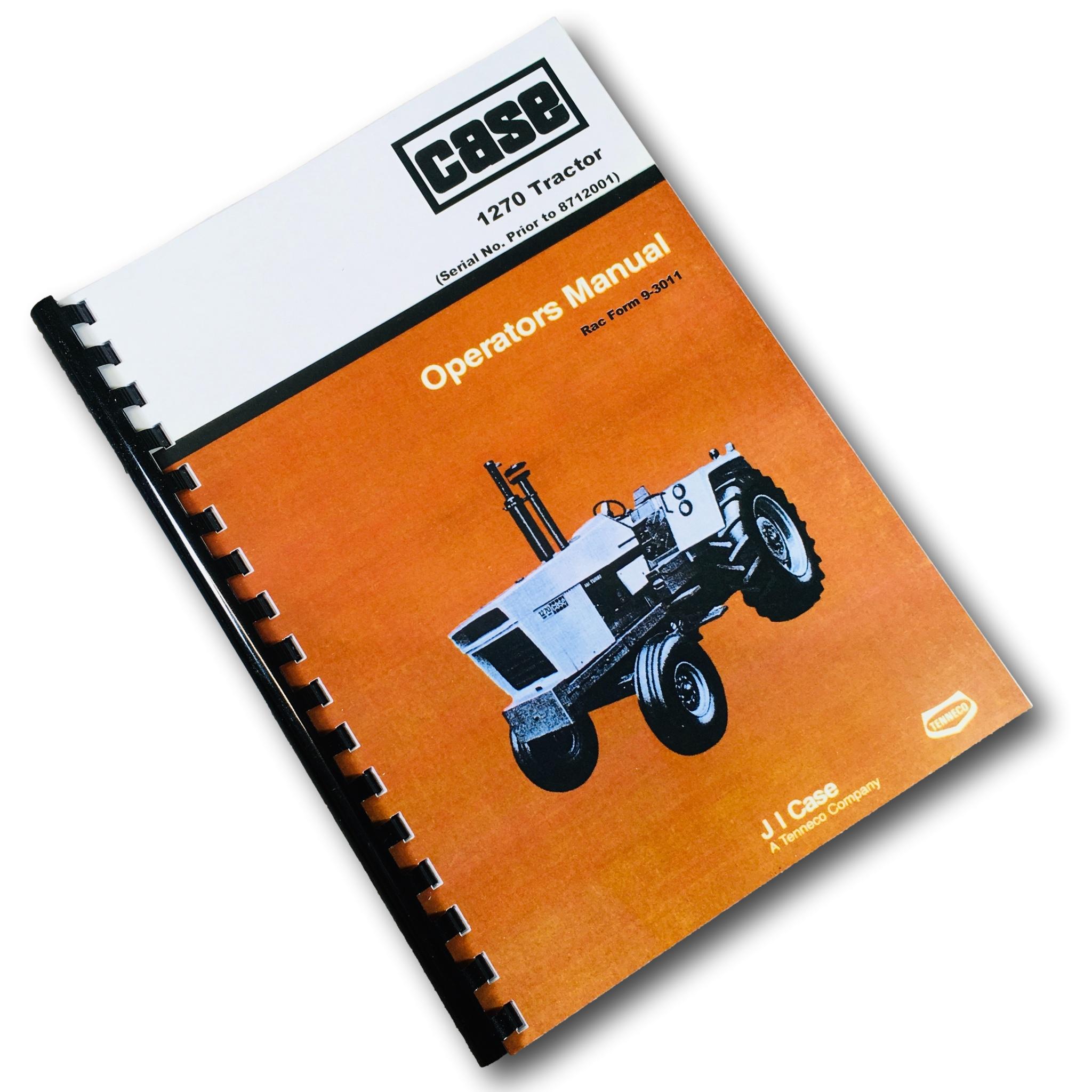 Case 1270 Tractor Service Parts Operators Manual Shop Set Book Prior to 8712001 - Image 16