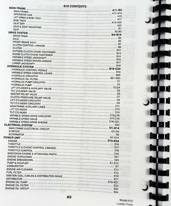 Bobcat 610 Skidsteer Loader Parts Catalog Manual Exploded Views Numbers - Image 2