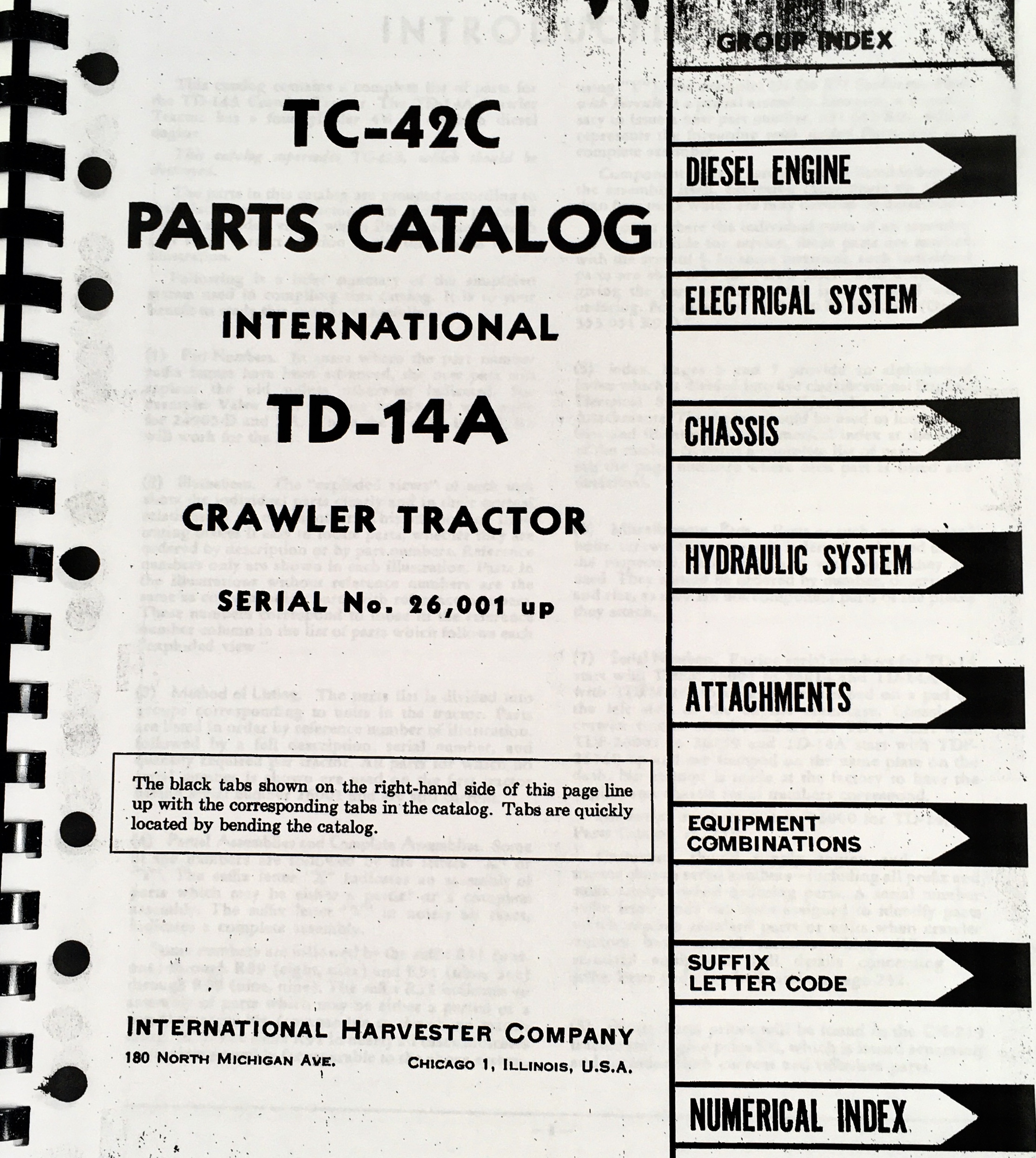International Ih Td-14A Crawler Tractor Parts Manual Catalog Sn 26,001- Up Book - Image 2