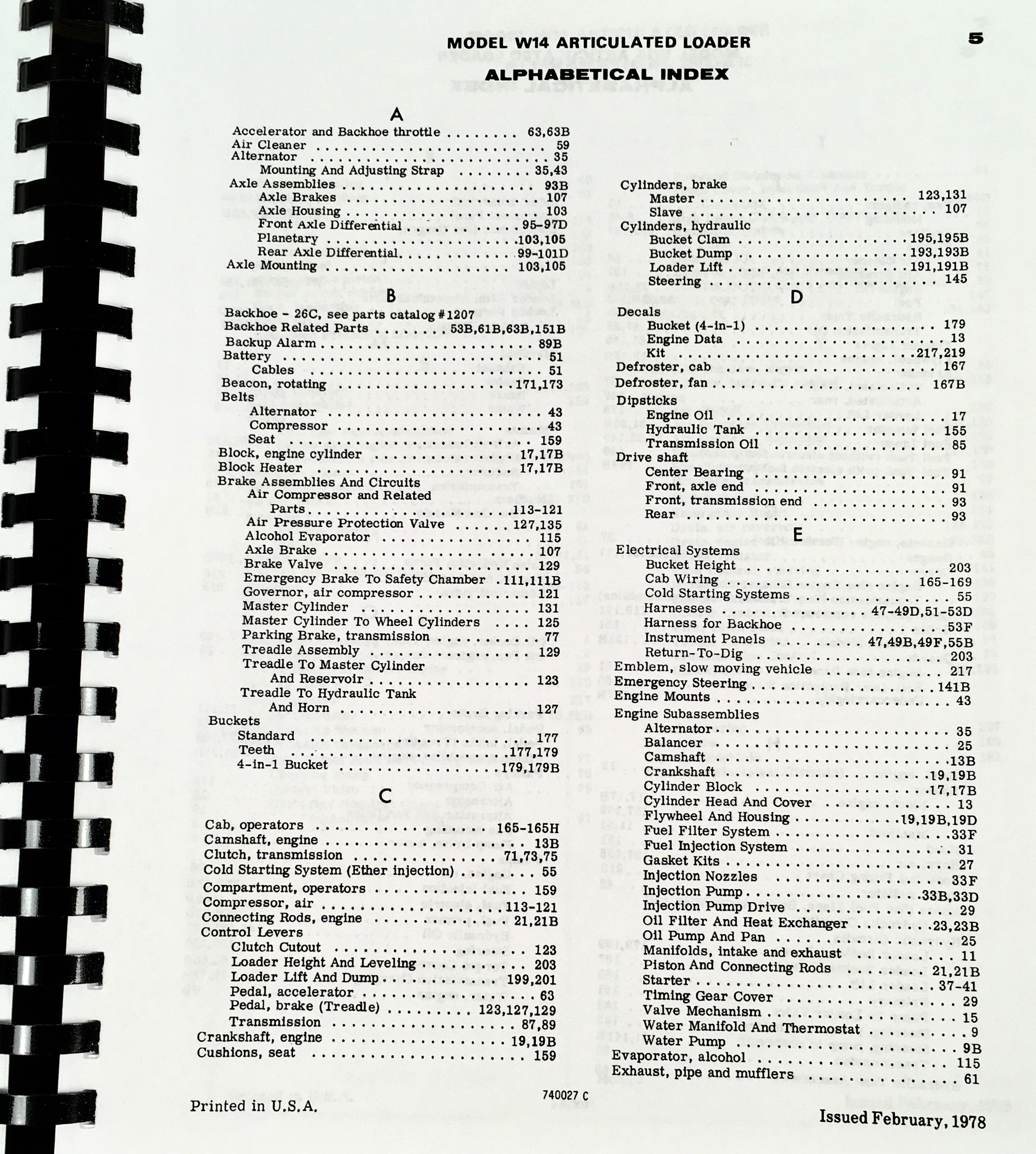 J I Case W14 Articulated Loader Parts Manual Catalog Assembly Prior to 9119672 - Image 3