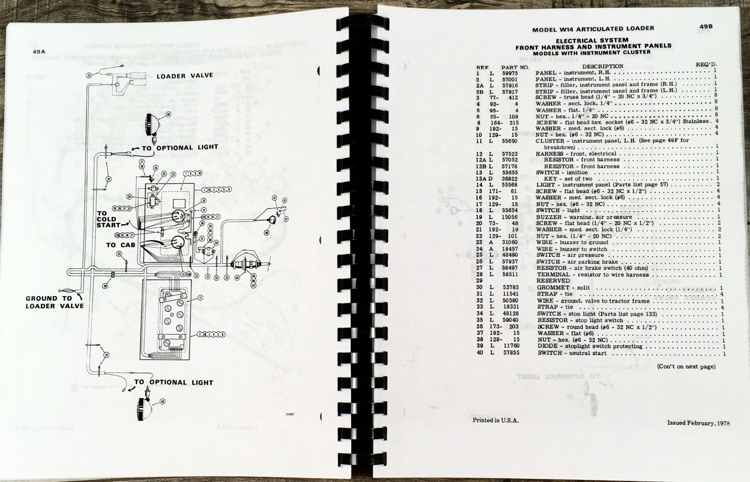 J I Case W14 Articulated Loader Parts Manual Catalog Assembly Prior to 9119672 - Image 9