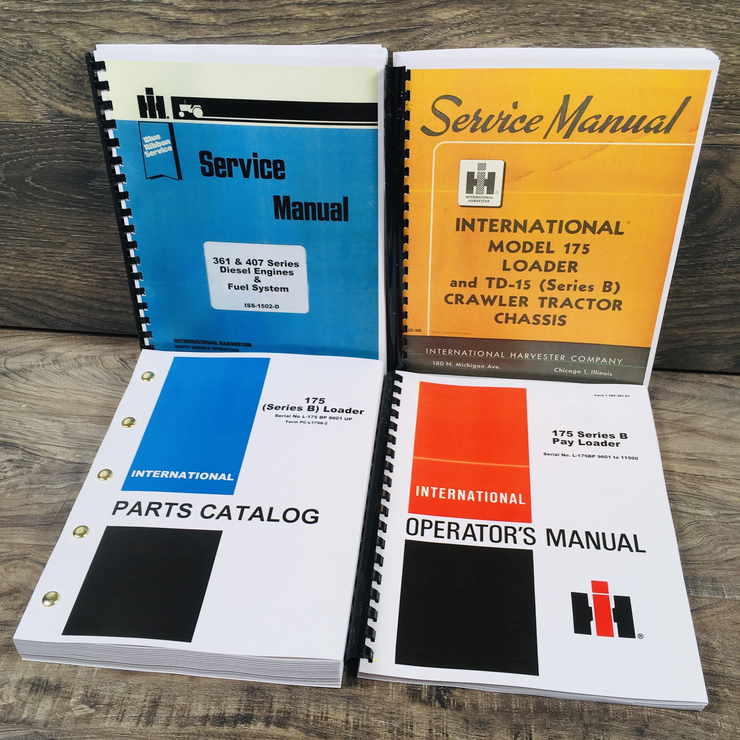 International 175B Crawler Loader Tractor Service Parts Operators Manual Set