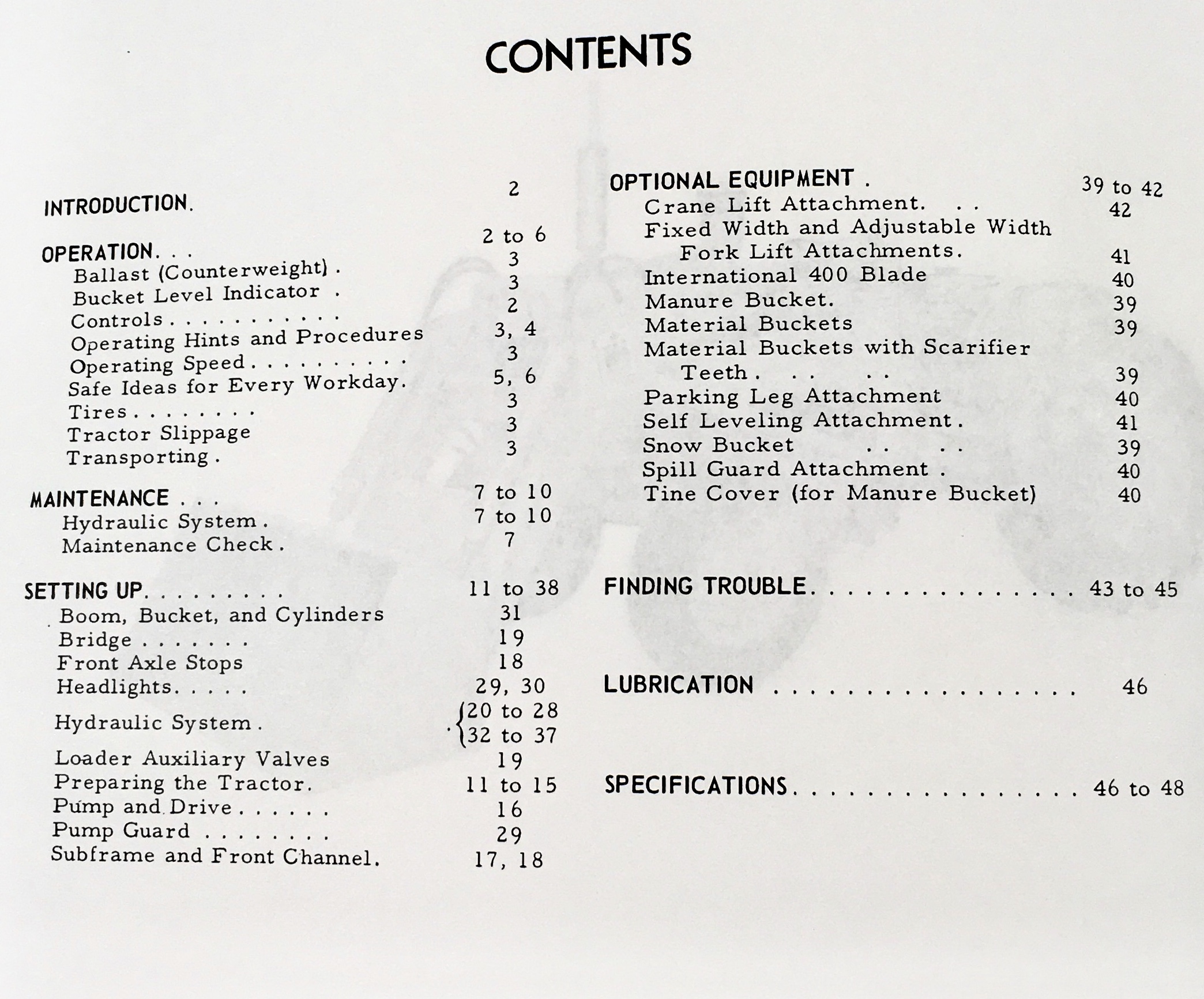 International Harvester 2000 Loader Tractor Operators Owners Manual - Image 2