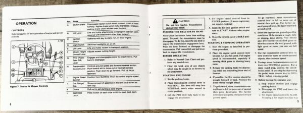 Allis Chalmers Ac Model 616H Lawn Garden Tractor Mower Operators Owners Manual - Image 4