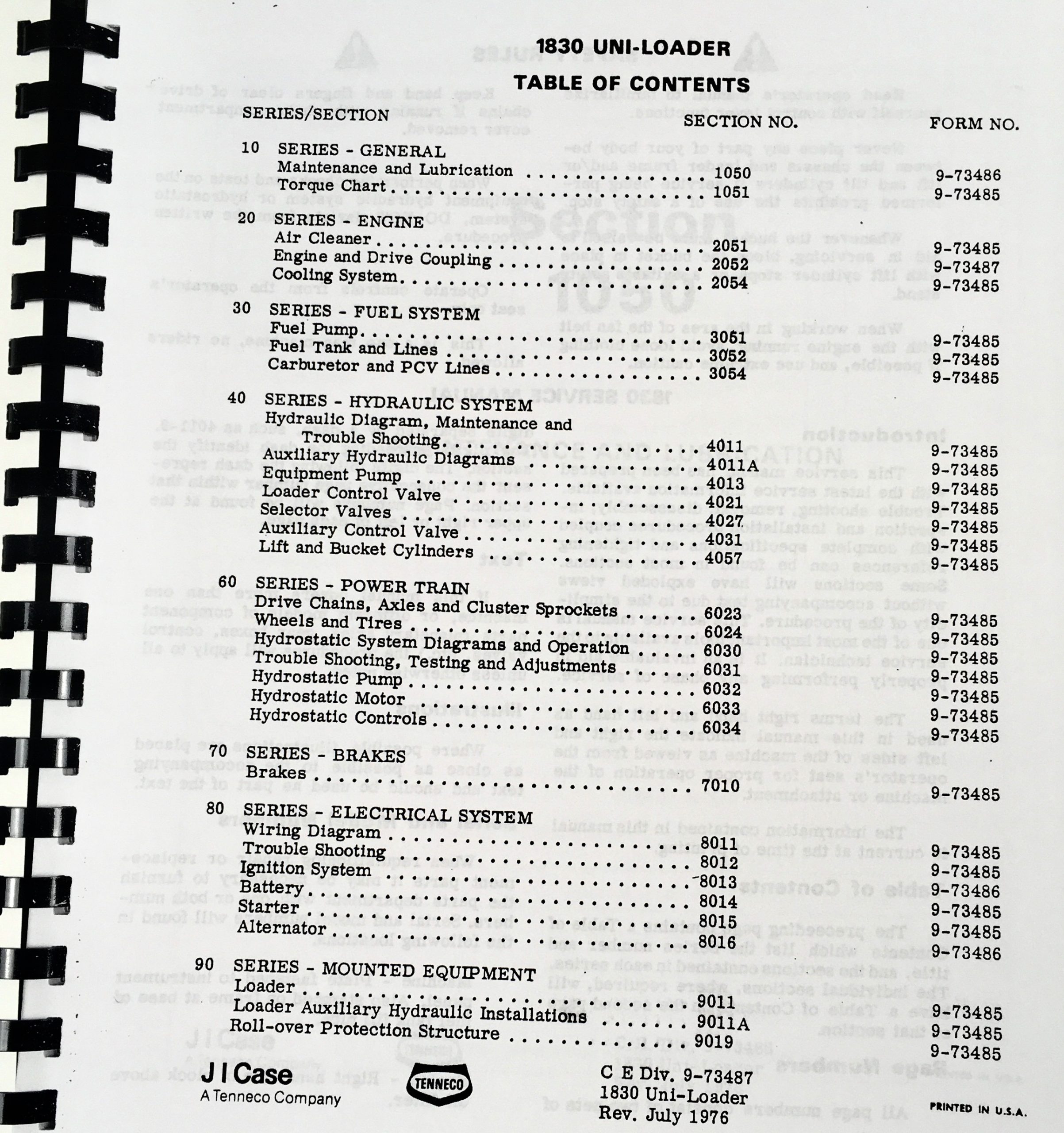Case 1830 Uni Loader Skid Steer Service Parts Operators Manual Factory Shop Set - Image 3