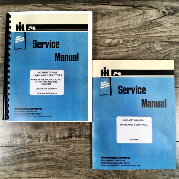 Ihc Cub Cadet Garden Tractor 800 1000 1250 Repair Service Shop Manual Lawn Mower
