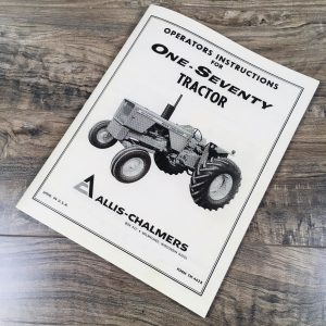 Allis Chalmers 170 Tractor Owners Operators Manual Maintenance Controls