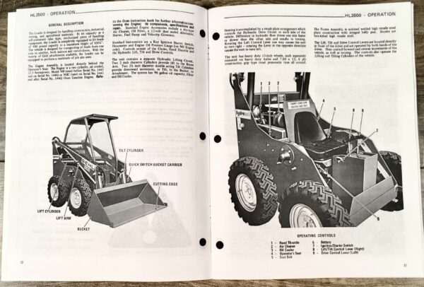 Gehl Hl 2500 Skid Steer Loader Owner Operators Manual Maintenance Adjustments - Image 5