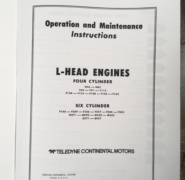 Continental L-Head F162 F163 Engine Motor Service Repair Owners Operators Manual - Image 2