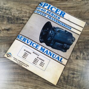 Dana Corp 5052A 5052B 5052C 5252A 5 Speed Spicer Transmission Service Manual