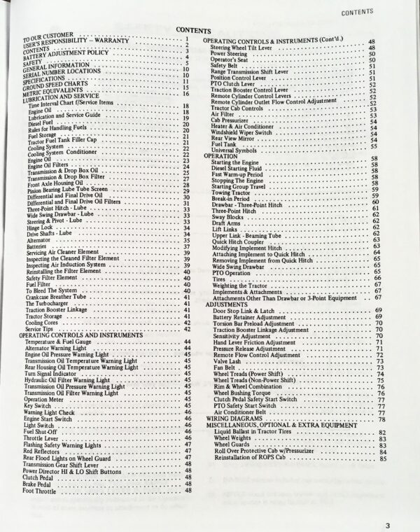 Allis Chalmers 7580 Diesel Tractor Operators Owners Manual Serial No. 2001 & Up - Image 2