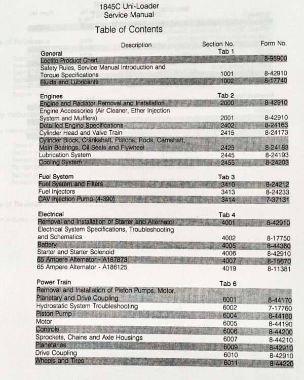 Case 1845C Uni-Loader Skid Steer Service Parts Operators Manual Repair Shop Book - Image 4