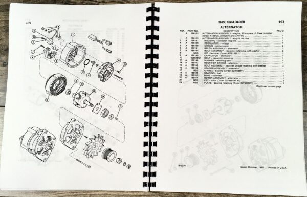 Case 1845C Uni-Loader Skid Steer Service Parts Operators Manual Repair Shop Book - Image 10