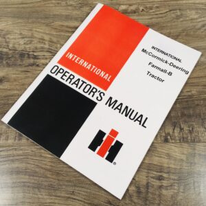 Farmall B Tractor Owners Operators Manual International Maintenance Book