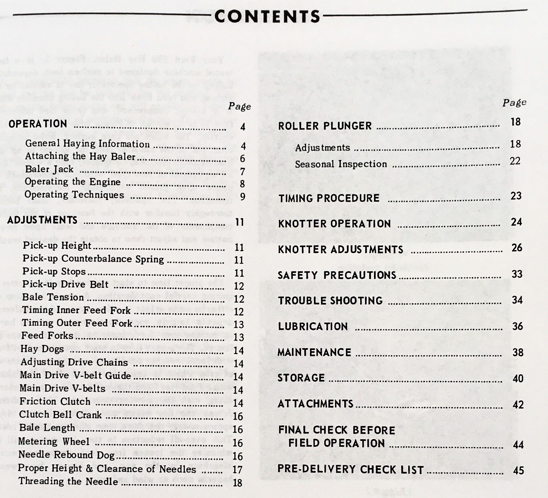 Ford 530 Hay Baler Operators Owners Manual Adjustments Operation Lube New Print - Image 2