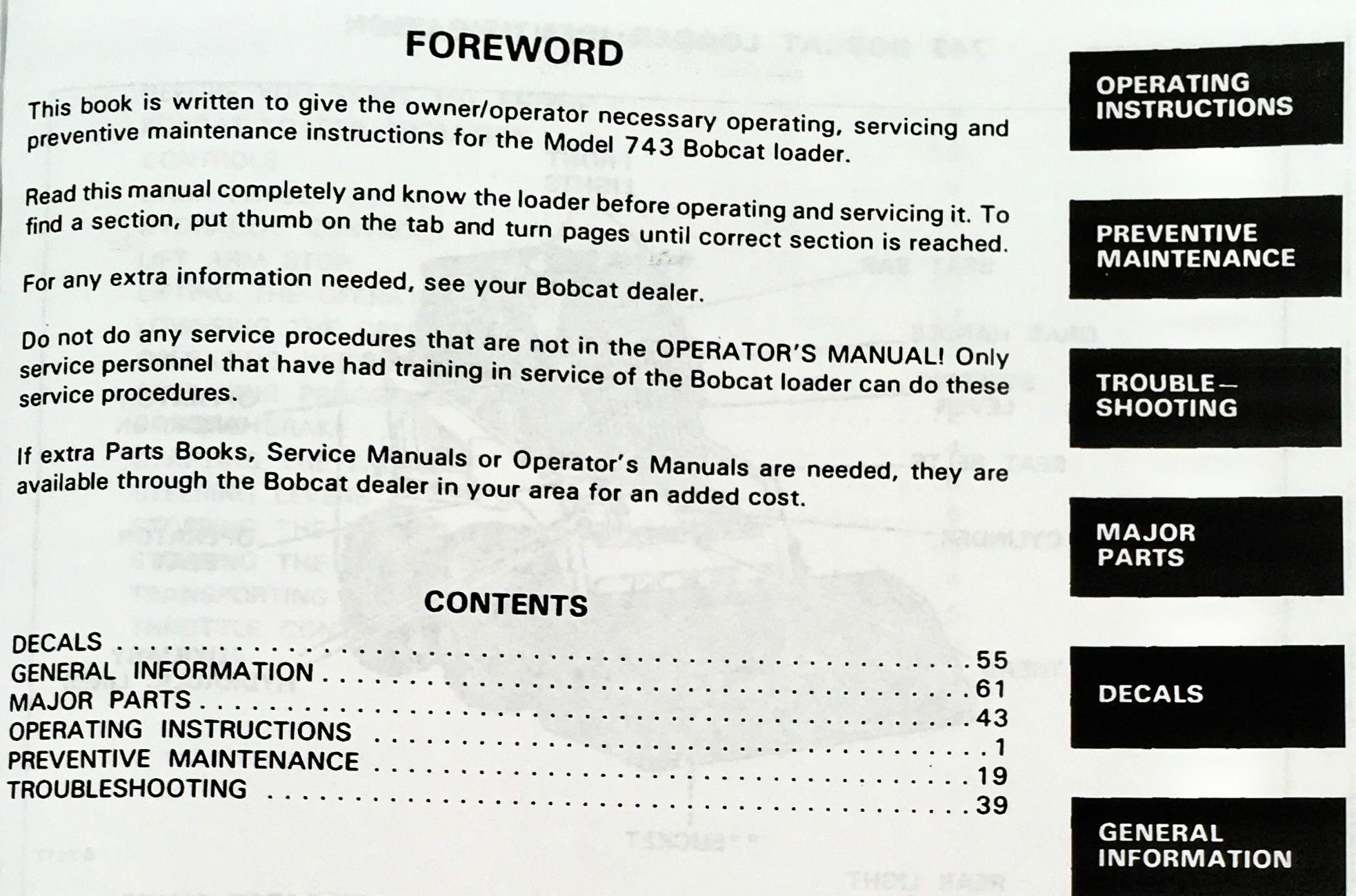 Bobcat 743 Loader Skid Steer Owners Operators Manual Book Maintenance Parts - Image 3