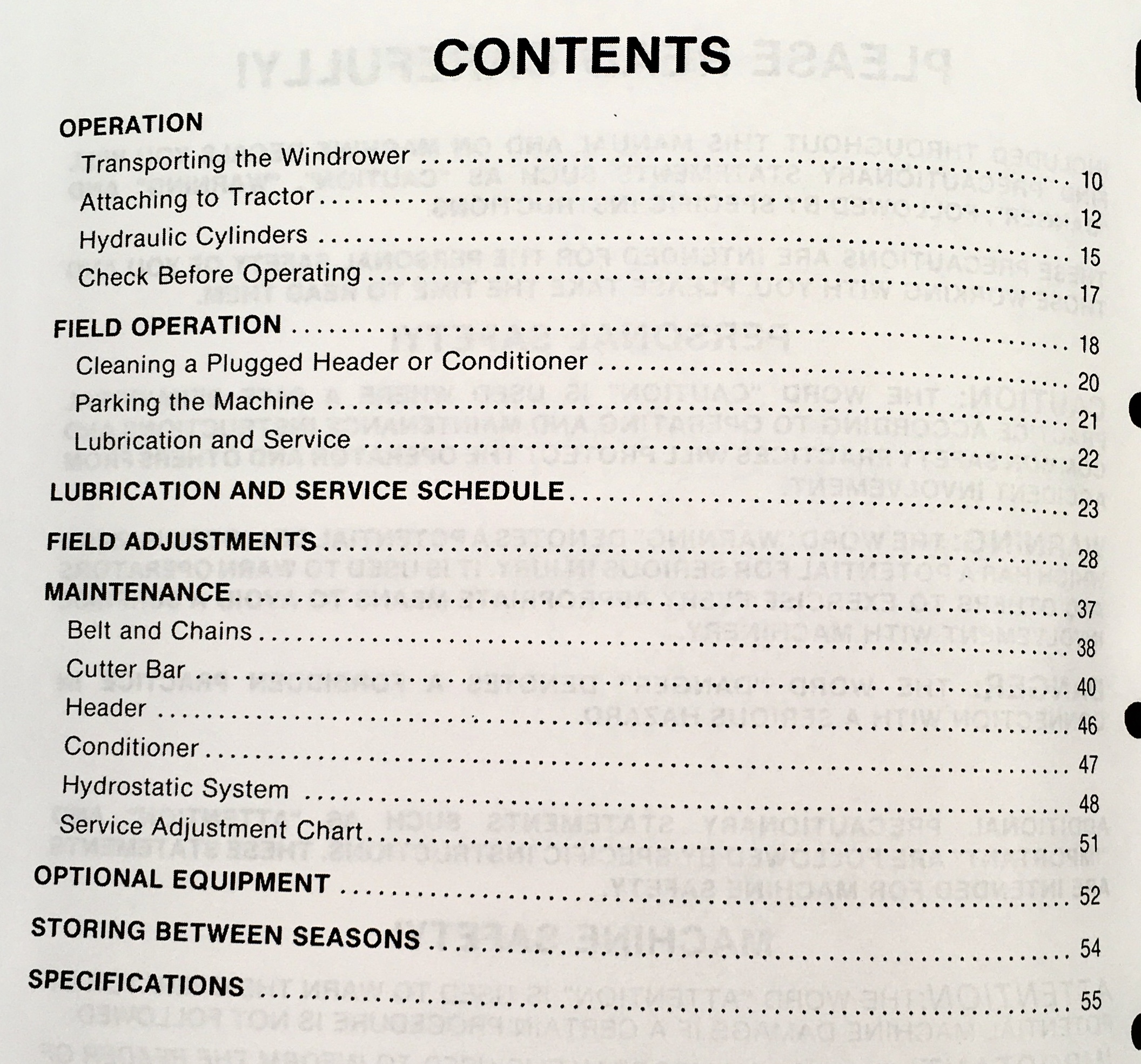 Sperry New Holland 114 Windrower Pivot Tongue Owners Operators Manual Book - Image 2