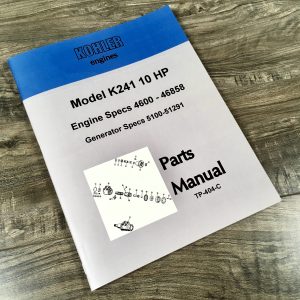 Kohler K241 10Hp Engine Generator Parts Catalog Manual #Tp-404-C