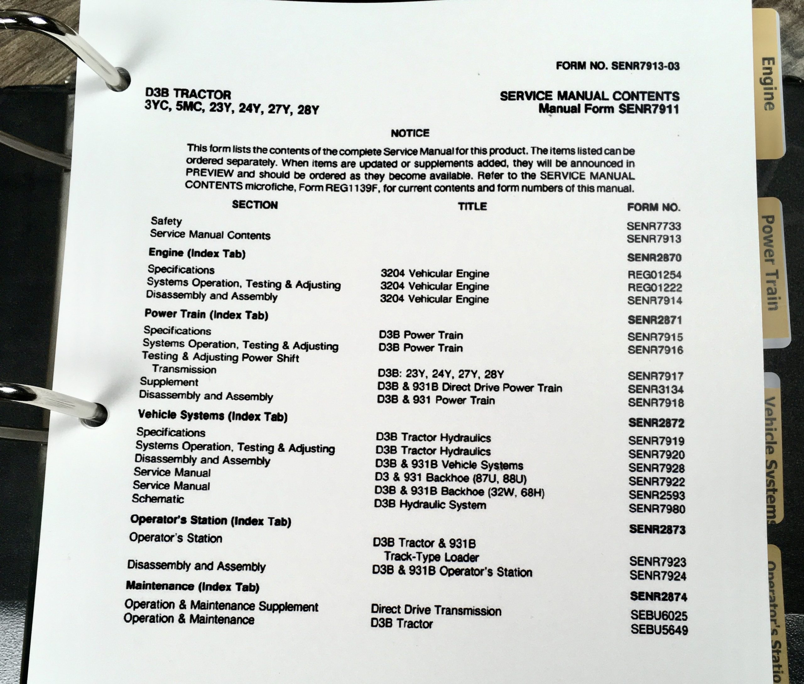 Cat Caterpillar D3B 3Yc 5Mc 23Y Crawler Tractor Dozer Service Repair Shop Manual - Image 2