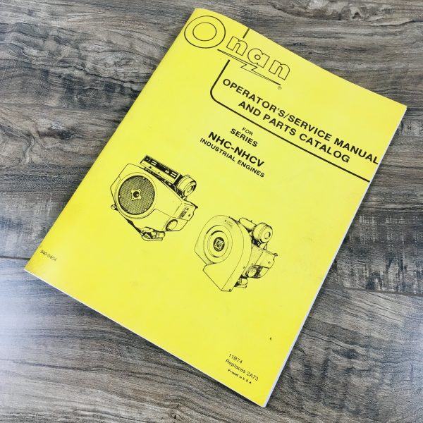 Onan Nhc Nhcv Industrial Engines Operators Service Manual Parts Catalog