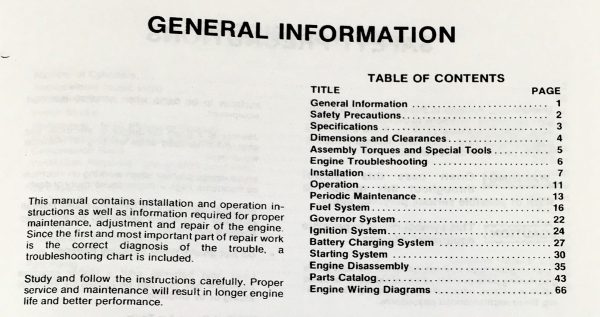 Onan Nhc Nhcv Industrial Engines Operators Service Manual Parts Catalog - Image 2