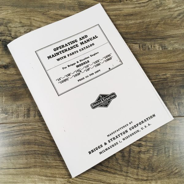 Briggs And Stratton 14Fb 14Fbc Operators Owners Service Repair Parts Manual Bs &
