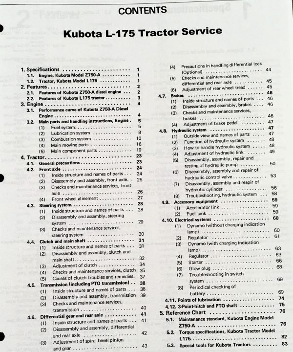 Kubota L175 Tractor Service Repair Manual Technical Shop Book Overhaul - Image 2