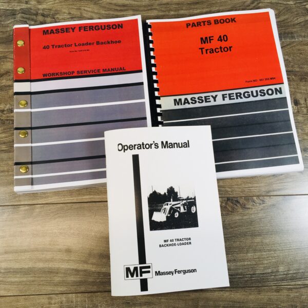 Massey Ferguson 40 Tractor Service Parts Operators Manual Repair Shop Set Owner
